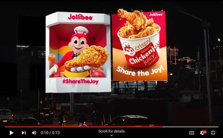 Jollibee, 45. yıl dönümünü Joy’u 3D reklam panosuyla paylaşarak başlatıyor!